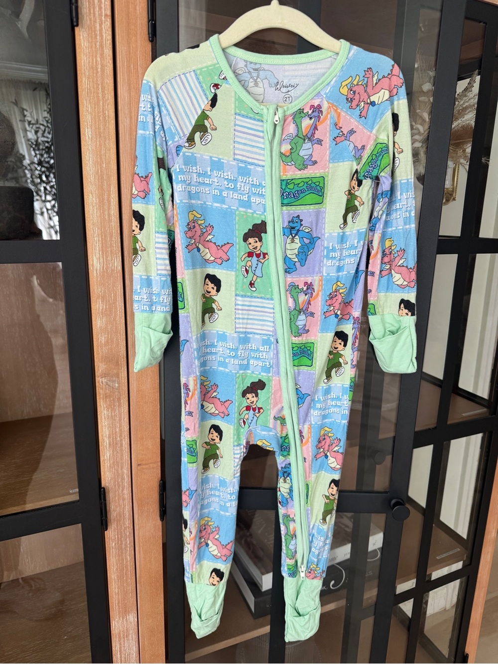 Dragon Tales bamboo zippy sleeper footies unisex cassie baby toddler y2k tv show